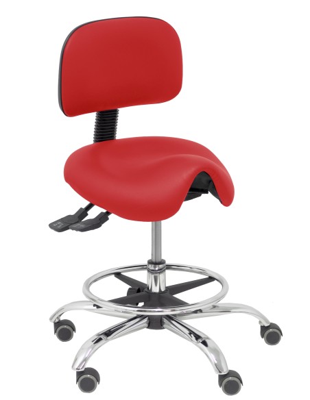 Taburete Zarza similpiel rojo