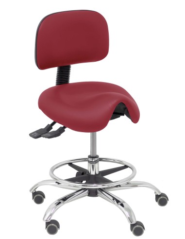 Taburete Zarza similpiel granate