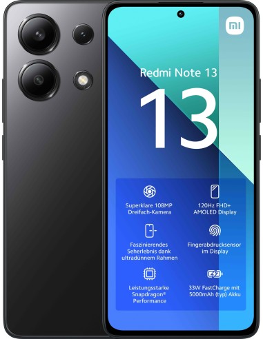 Redmi Note 13 16,9 cm (6.67") Ranura híbrida Dual SIM Android 13 4G USB Tipo C 6 GB 128 GB 5000 mAh Negro