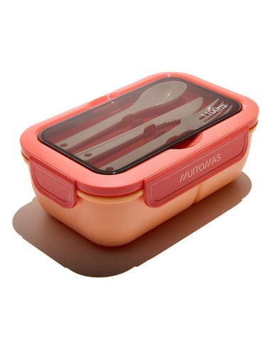 LUNCHBOXSPF fiambrera Táper 1,1 L Plástico Negro, Durazno 1 pieza(s)