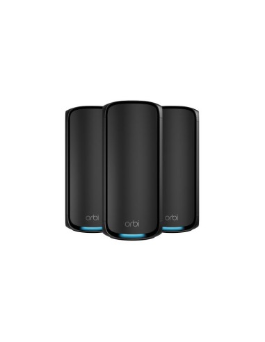 Orbi 970 Series Quad-Band WiFi 7, 3-Pack Quad-band (2.4 GHz / 5 GHz-1 / 5 GHz-2 / 6 GHz) Wi-Fi 6 (802.11ax) Negro Interno