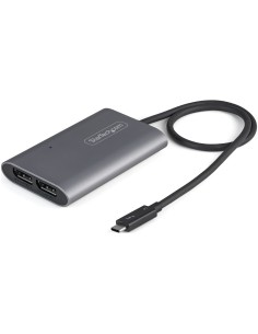 Adaptador Thunderbolt 3 a Dos Puertos DisplayPort DP 1.4 - Adaptador Thunderbolt 3 a DP de 2 Monitores 4K de 60Hz o 1 Monitor de