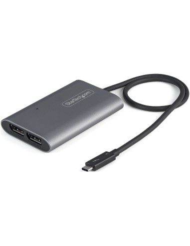 Adaptador Thunderbolt 3 a Dos Puertos DisplayPort DP 1.4 - Adaptador Thunderbolt 3 a DP de 2 Monitores 4K de 60Hz o 1 Monitor de