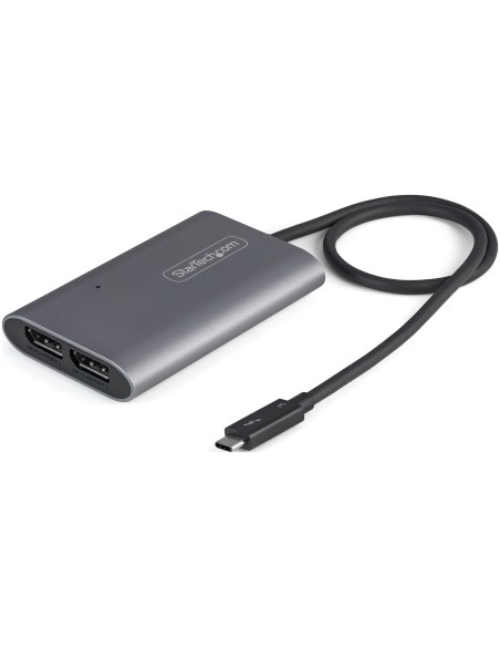 Adaptador Thunderbolt 3 a Dos Puertos DisplayPort DP 1.4 - Adaptador Thunderbolt 3 a DP de 2 Monitores 4K de 60Hz o 1 Monitor de