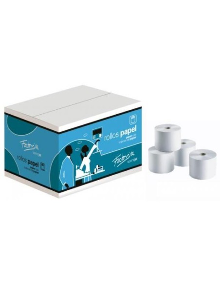 Paquete 10 Rollos Electra Papel Offset De Alta Blancura 60gr 75x65mm Mandril 12mm