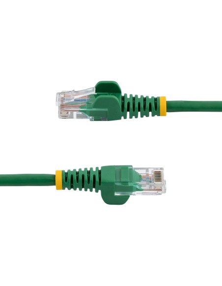 Cable de 1m Verde de Red Fast Ethernet Cat5e RJ45 sin Enganche - Cable Patch Snagless