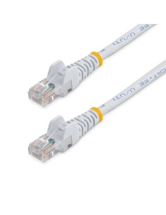 Cable de 1m Blanco de Red Fast Ethernet Cat5e RJ45 sin Enganche - Cable Patch Snagless