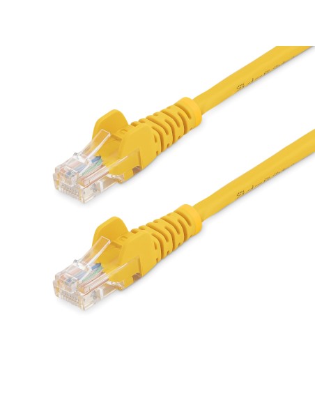 Cable de 1m Amarillo de Red Fast Ethernet Cat5e RJ45 sin Enganche - Cable Patch Snagless