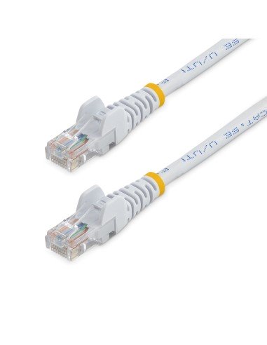 Cable de 2m Blanco de Red Fast Ethernet Cat5e RJ45 sin Enganche - Cable Patch Snagless
