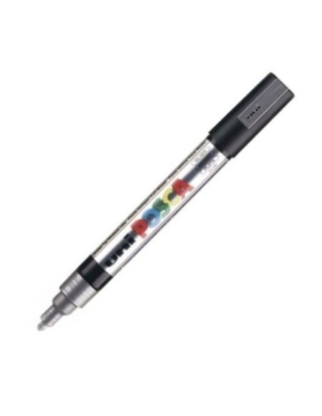 marcador uni posca pc m5 color plata punta 18 25mm