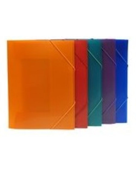 PAQ 10 CARPETAS A4 GOMAS Y SOLAPAS PP COLORES SURTIDOS