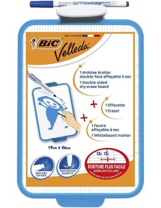 Pizarra blanca velleda 19x26 cm incluye rotulador y borrador