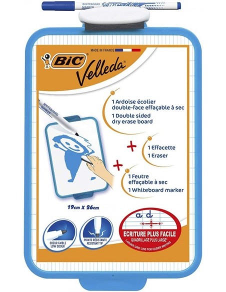 Pizarra blanca velleda 19x26 cm incluye rotulador y borrador
