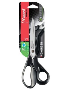 TIJERA OFICINA 21CM ASIMETRICA AVANCED GREEN MAPED