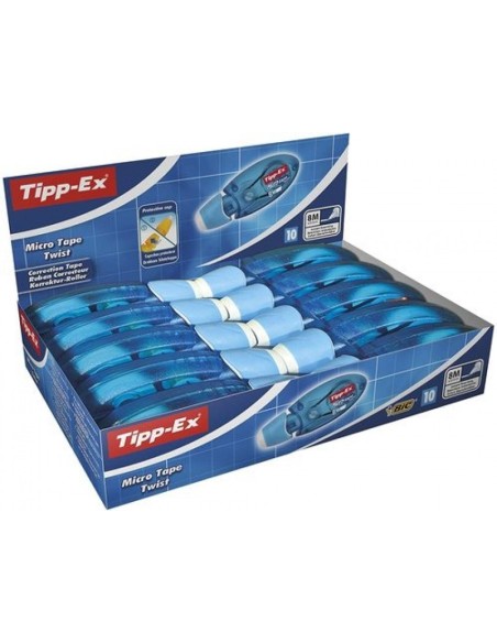 C 10 CINTA CORRECTORA TIPP EX MICRO TAPE TWIST 5MMX8M color azul