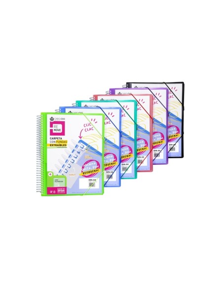 CARPETA 30 FUNDAS EXTRAIBLES A4 ROJO PORTADA CANGURO