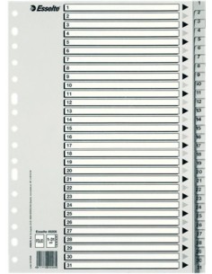 Bolsa indices numericos 1 31 folio multitaladro polipropileno 125 micras