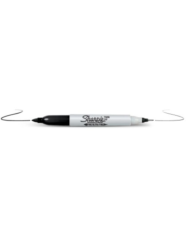 Twin Tip marcador permanente Punta fina Negro 12 pieza(s)