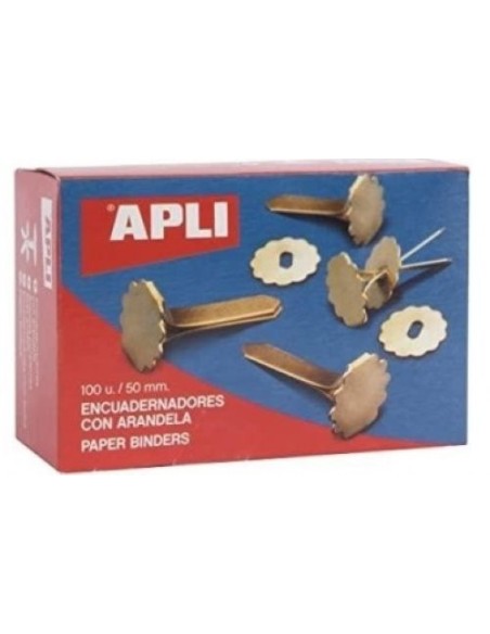 C 100 ENCUADERNADORES METALICOS 50MM CON ARANDELA APLI