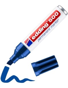 c 10 Rotulador Edding 500 azul marcador punta biselada