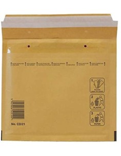 Paq 10 bolsa kraft acolchadas ak cd 180x165mm autoadhesivo sam