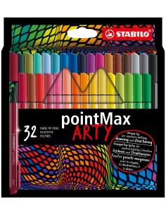pointMax rotulador de punta fina Medio Multicolor 32 pieza(s)