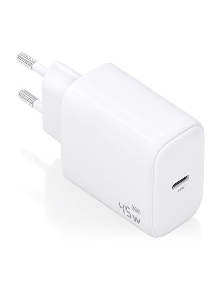 Cargador GaN 45W, 1xUSB-C PD3.0, Blanco
