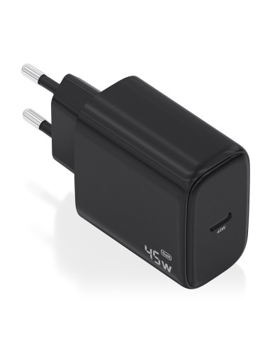 Cargador GaN 45W, 1xUSB-C PD3.0, Negro