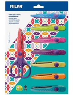 Blister tijeras zigzag milan con 8 hojas intercambiables