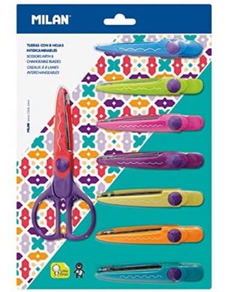 Blister tijeras zigzag milan con 8 hojas intercambiables