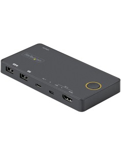 Switch Conmutador de 2 Puertos Híbrido USB-A HDMI y USB-C para 1 Monitor HDMI 2.0 4K de 60Hz para Ordenador de Sobremesa o Portá