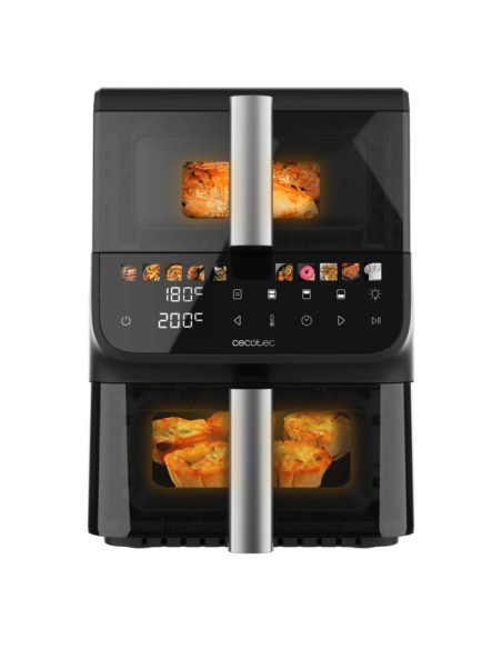 A01_EU01_109328 freidora Doble 10 L Independiente 2000 W Freidora de aire caliente Negro