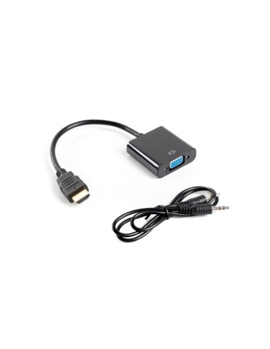 AD-0017-BK adaptador de cable de vídeo 0,2 m VGA (D-Sub) HDMI tipo A (Estándar) Negro