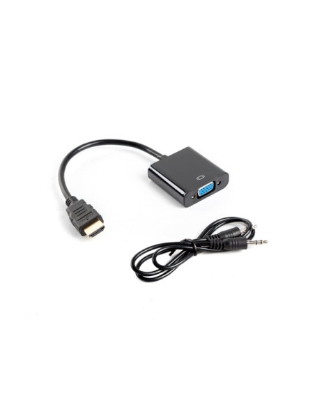 AD-0017-BK adaptador de cable de vídeo 0,2 m VGA (D-Sub) HDMI tipo A (Estándar) Negro