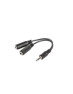 AD-0024-BK cable de audio 0,1 m 3,5mm 2 x 3,5mm Negro