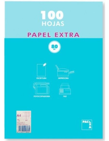 PAQUETE A4 100H 80G CUADRICULA 4X4 SIN MARGEN PACSA PAQUETE A4 100H 80G CUADRICULA 4X4 SIN MARGEN PACSA