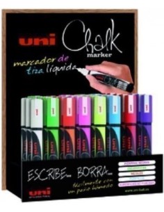 Exp 36 rotuladores tiza liquida uni chalk marker surtidos pwe m5