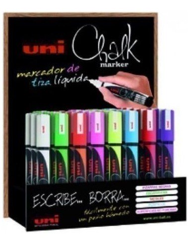 Exp 36 rotuladores tiza liquida uni chalk marker surtidos pwe m5