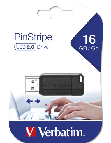 PinStripe - Unidad USB de 16 GB - Negro