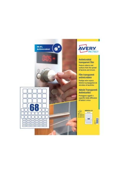 AM00SA4 etiqueta autoadhesiva Plaza Permanente Transparente 680 pieza(s)