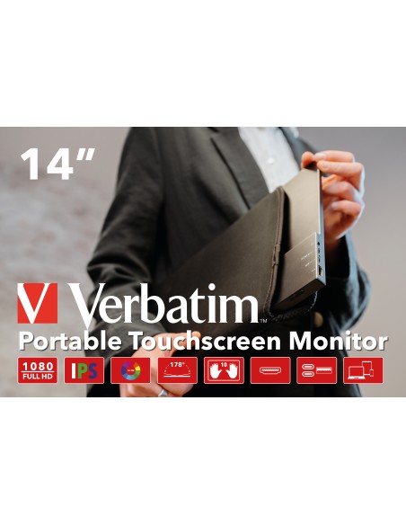 49591 pantalla para PC 35,6 cm (14") 1920 x 1080 Pixeles Full HD LCD Pantalla táctil Negro