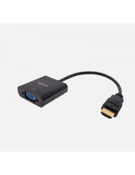 APPC11V3 adaptador de cable de vídeo HDMI tipo A (Estándar) VGA (D-Sub) Negro