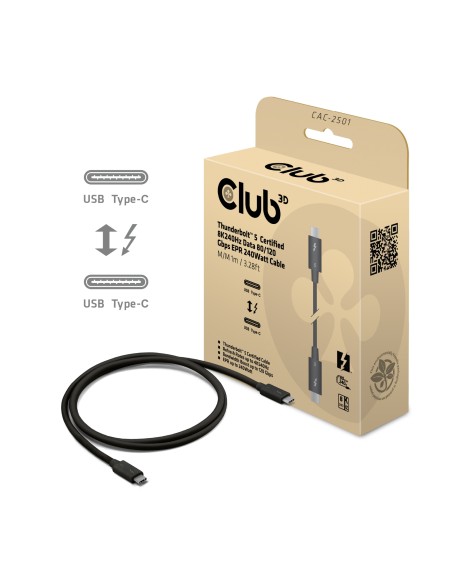 CAC-2501 cable Thunderbolt 1 m 120 Gbit/s Negro