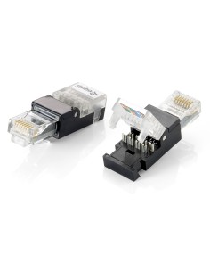 121163 conector RJ-45 Negro, Transparente