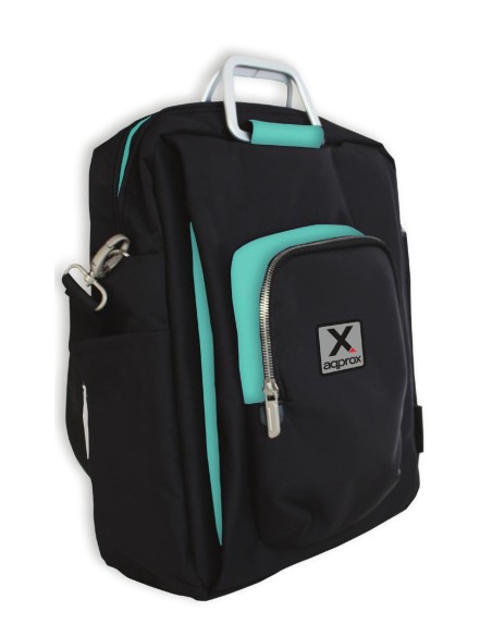 appNBST15x maletines para portátil 39,6 cm (15.6") Mochila bandolera Negro, Turquesa