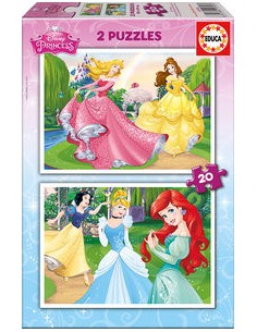 PRINCESAS DISNEY 2 PUZZLES 20 PIEZAS