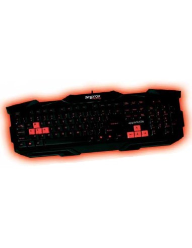 appWRATH teclado USB QWERTY Negro, Rojo