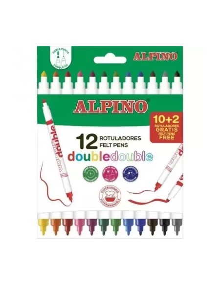 ESTUCHE ROTULADORES DOUBLE DOUBLE 10+2 UNIDADES ALPINO AR002013
