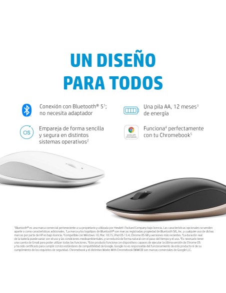 Ratón Bluetooth 410 de perfil bajo y plata