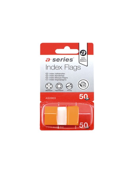 INDICES 50H AUTOADH. A-SERIES 12X44MM NARANJA